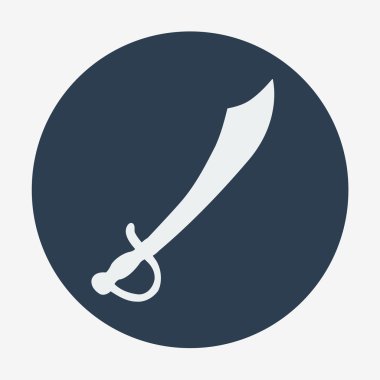 Korsan simgesi kılıcı. Düz tasarlamak vektör.