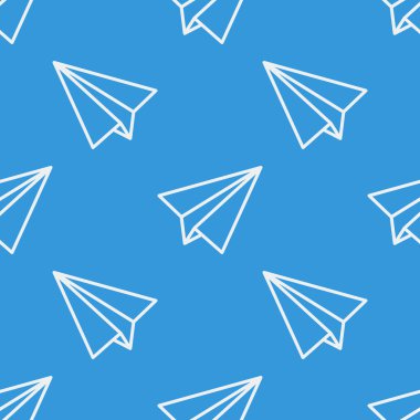 Kağıt uçaklar ile Seamless modeli. Vektör çizim.