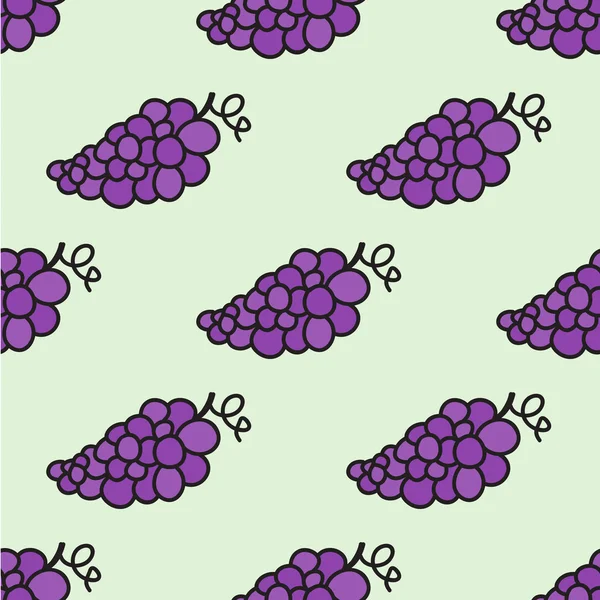 Seamless hand-drawn pattern with grape. Vector illustration. — Stock Vector