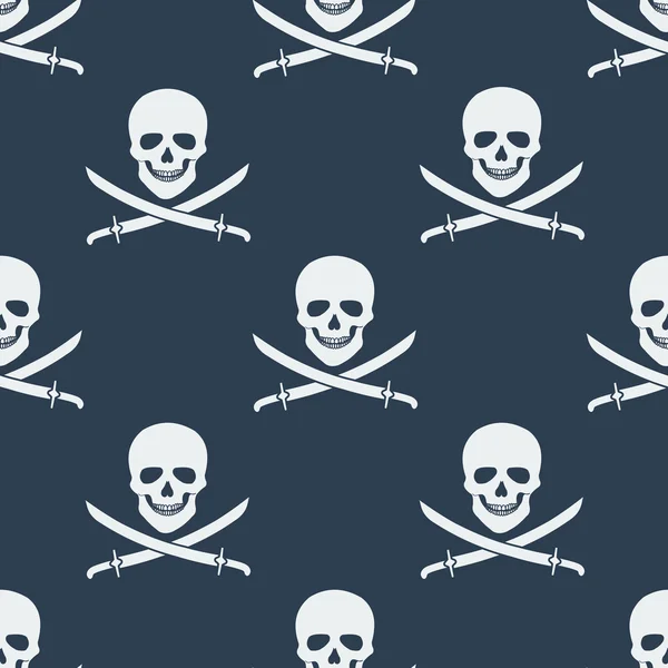 Seamless pattern with jolly roger. Vector illustration. — Stock Vector