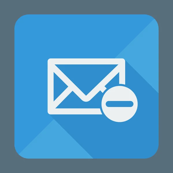Icono de correo, sobre con signo menos. Diseño plano vector ilustración . — Vector de stock