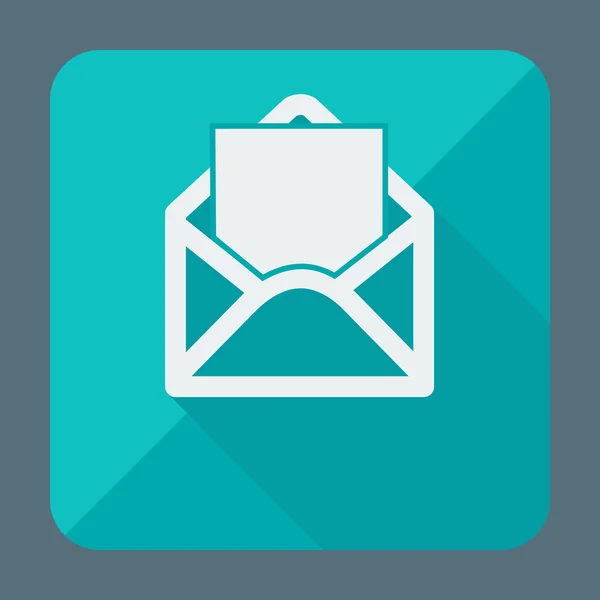 Icono de correo, sobre abierto. Diseño plano vector ilustración . — Vector de stock