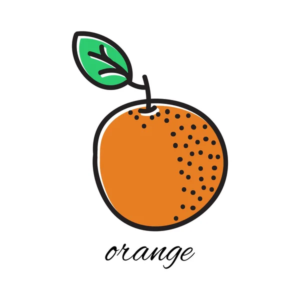 Naranja dibujado a mano en estilo garabato. Ilustración vectorial . — Archivo Imágenes Vectoriales