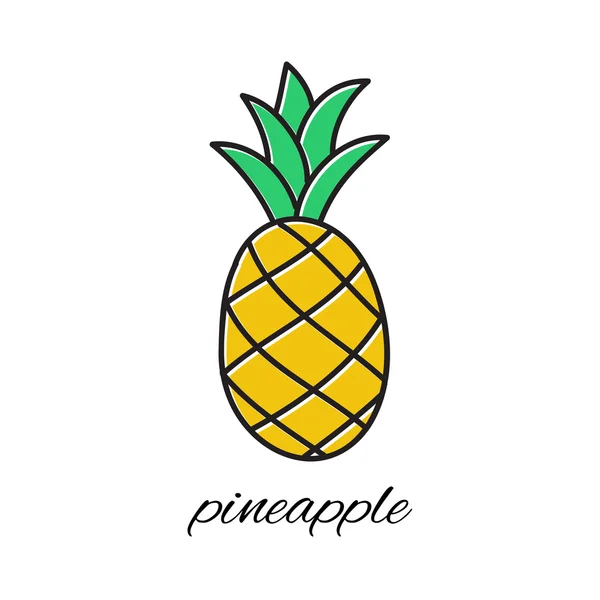 Piña dibujada a mano en estilo garabato. Ilustración vectorial . — Archivo Imágenes Vectoriales