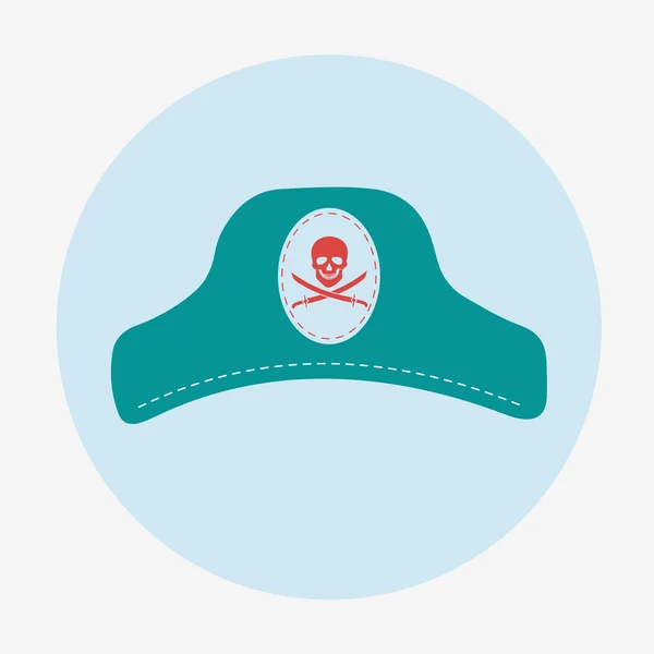 Pirate icon,captain hat. Flat design vector illustration. — Stock Vector