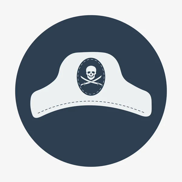 Pirate icon,captain hat. Flat design vector illustration. — Stock Vector