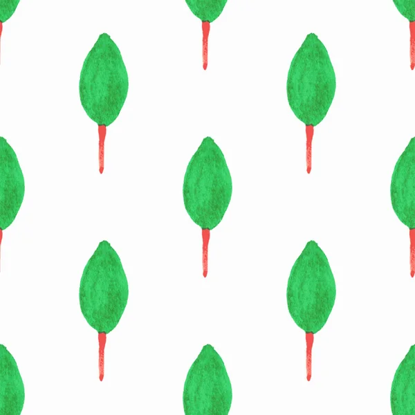 Modèle sans couture avec des arbres. Fond dessiné à la main. Illustration vectorielle . — Image vectorielle