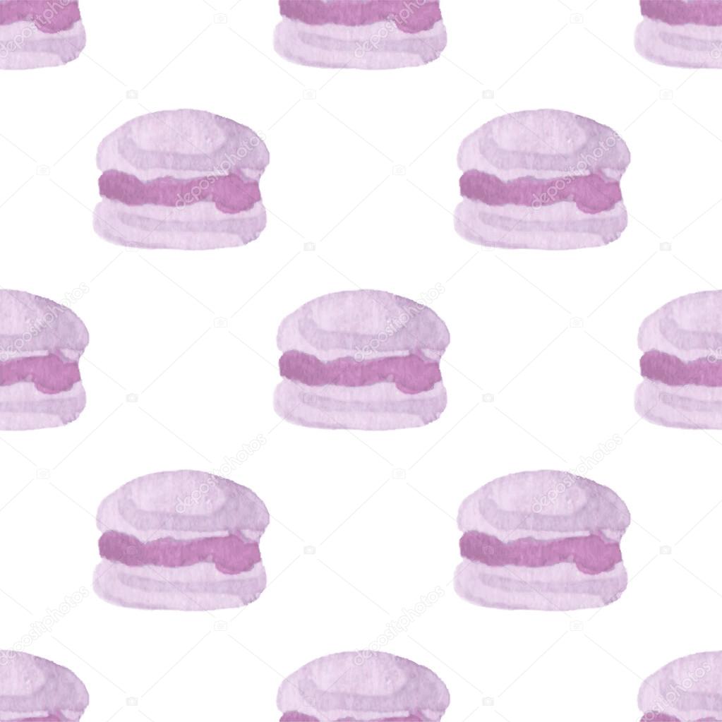 Seamless pattern with macaroons. Hand-drawn background. Vector illustration.