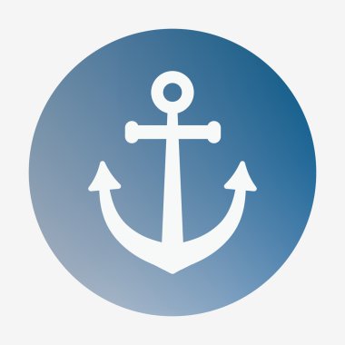 Korsan ya da deniz simgesi, çapa. Düz stil vektör çizim