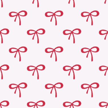 Beyaz zemin üzerine kırmızı yay ile Seamless suluboya modeli aquarelle. Vektör çizim.