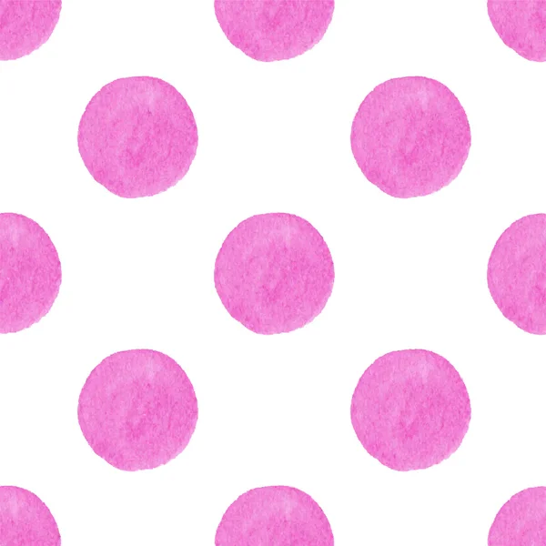 Seamless watercolor pattern with pink dots or stains, aquarelle.  Vector illustration. — Stock Vector