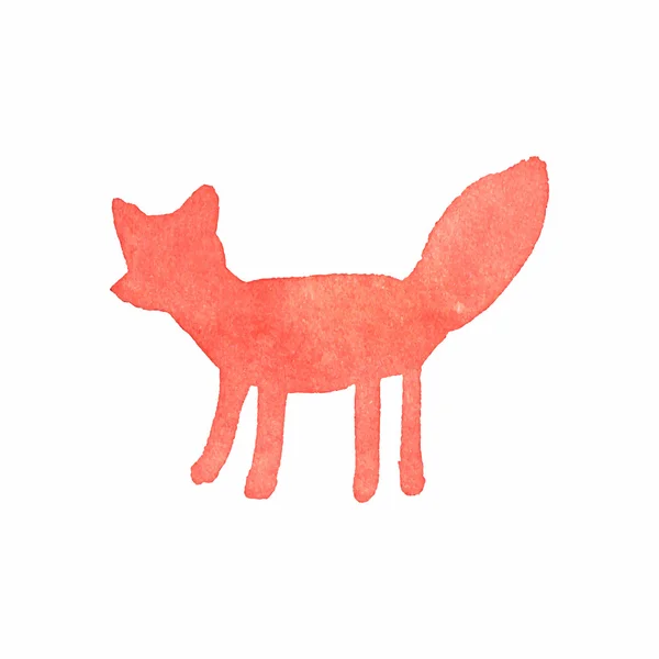 Watercolor fox on the white background, aquarelle. Vector illustration.  Native american stylization — Stock Vector