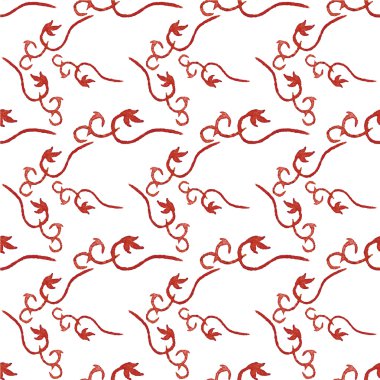 Watercolor seamless pattern with floral elements on the white background, aquarelle.  Vector illustration.