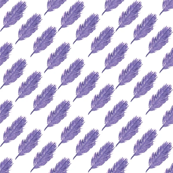 Pattern of ethnic feathers. Ethnic seamless pattern in native style. Violet feathers on white background. Vector illustration. — Stok Vektör