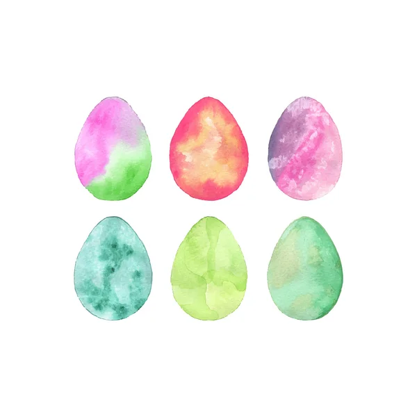 Conjunto de huevo de Pascua. Ilustración vectorial de huevos de acuarela con efecto ombre. Elemento decorativo Pascua . — Vector de stock