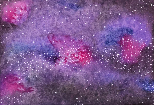 Galaxy veya Samanyolu. Sulu boya boşluk veya kozmik arka plan. Vektör çizim.
