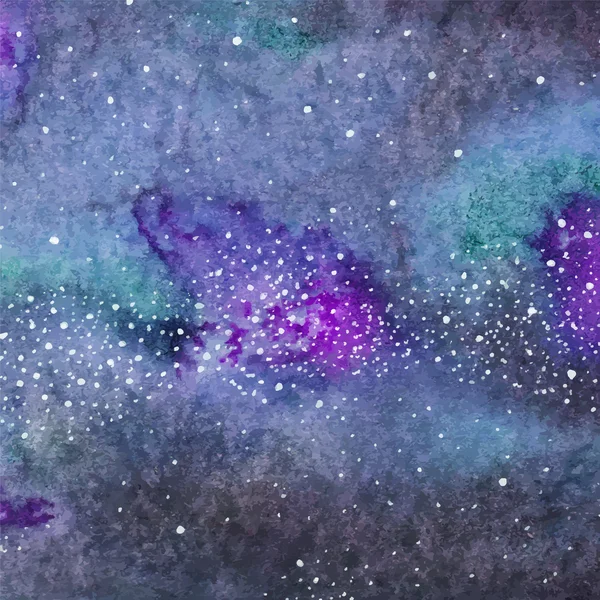 Galaxy veya Samanyolu. Sulu boya boşluk veya kozmik arka plan. Vektör çizim.