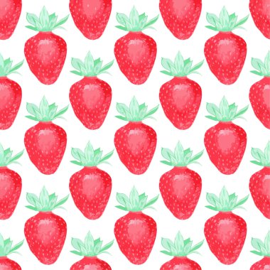 Strawberries. Seamless pattern with berries. Hand-drawn background. Vector illustration.