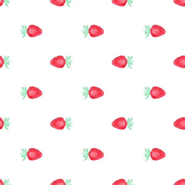 Fresas. Patrón sin costuras con bayas. Fondo dibujado a mano. Ilustración vectorial . — Archivo Imágenes Vectoriales