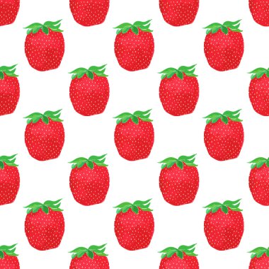 Strawberries. Seamless pattern with berries. Hand-drawn background. Vector illustration.