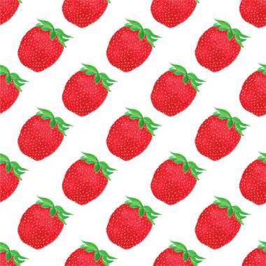 Strawberries. Seamless pattern with berries. Hand-drawn background. Vector illustration.
