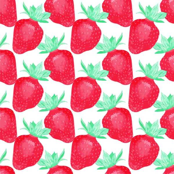 Клубника. Бесшовный рисунок с ягодами. Ручное рисование фона. Векторная иллюстрация . — стоковый вектор