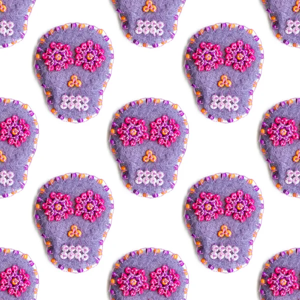 Sugar skull. Seamless pattern with Day of the Dead symbol. — Stock Photo, Image