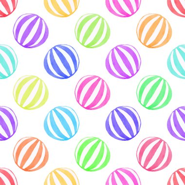 Seamless pattern with toy ball. Hand-drawn background. Vector illustration.