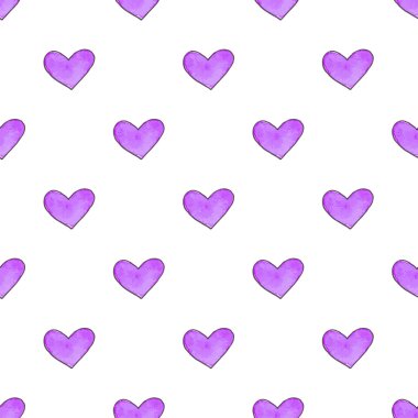 Seamless pattern with hearts. Hand-drawn background. Vector illustration.
