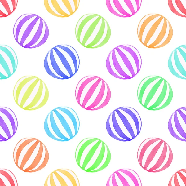 Seamless pattern with toy ball. Hand-drawn background. Vector illustration. — 스톡 벡터