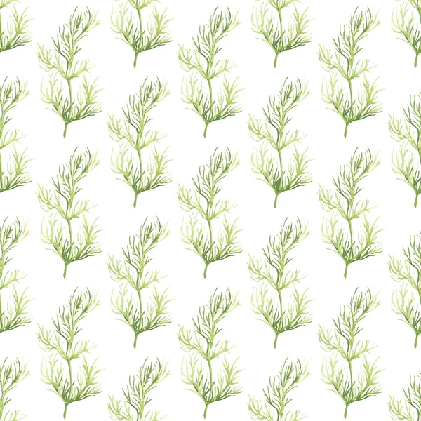 Seamless pattern with dill. Hand-drawn background. Vector illustration. — Stock vektor