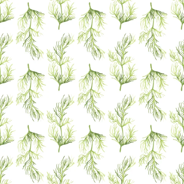 Seamless pattern with dill. Hand-drawn background. Vector illustration. — Stock vektor