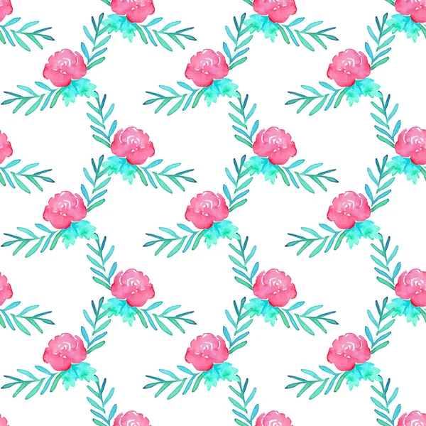 Rose. Seamless pattern with flowers. Hand-drawn background. Vector illustration. — ストックベクタ