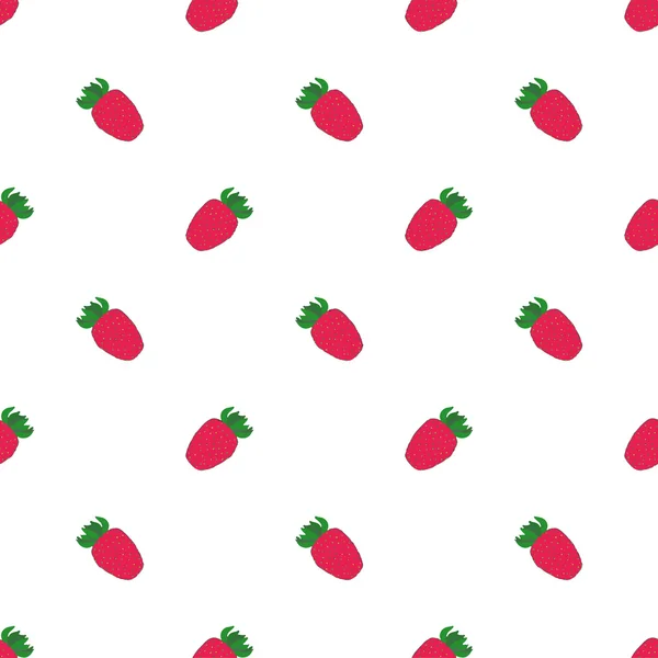 Strawberry. Seamless pattern with berries. Real outline drawing. Vector illustration. — Wektor stockowy