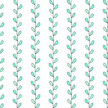 Seamless pattern with branches. Hand-drawn background. Vector illustration.