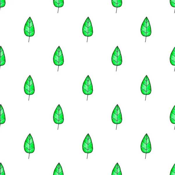 Seamless pattern with leaves. Hand-drawn background. Vector illustration. — ストックベクタ