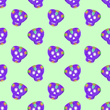 Şeker kafatası. Gün ölü sembolü ile Seamless Modeli.