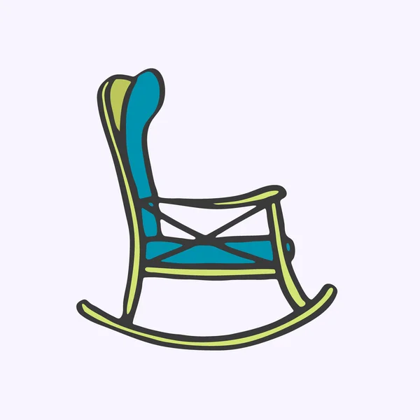 Rocker chair. Hand-drawn cartoon chair for rest. Doodle drawing. — Stockový vektor