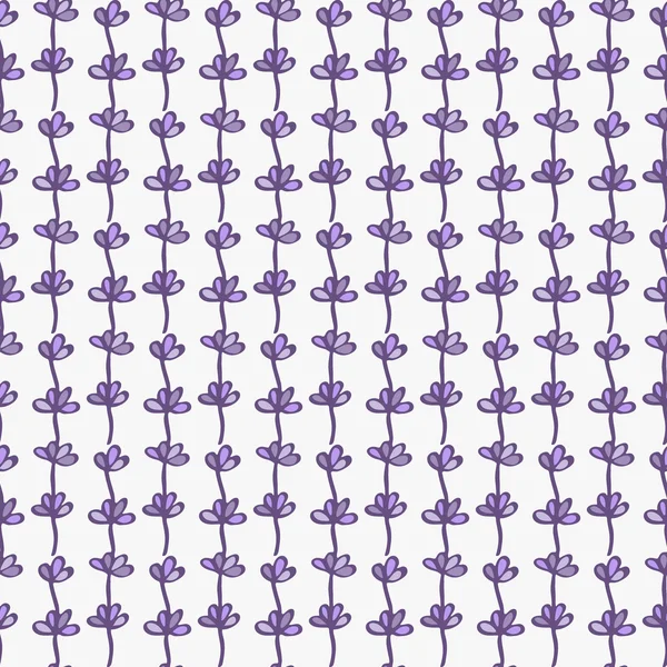 Lavanda. Patrón sin costuras con flores en el fondo blanco. Fondo original dibujado a mano . — Vector de stock