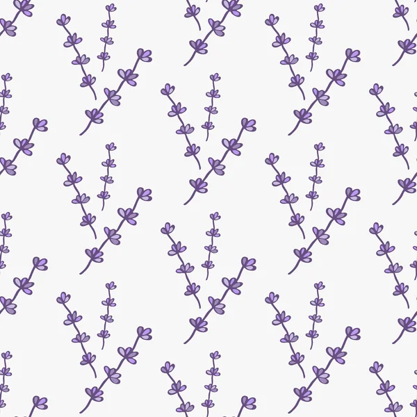 Lavender. Seamless pattern with flowers on the white background. Hand-drawn original background. — Stock Vector