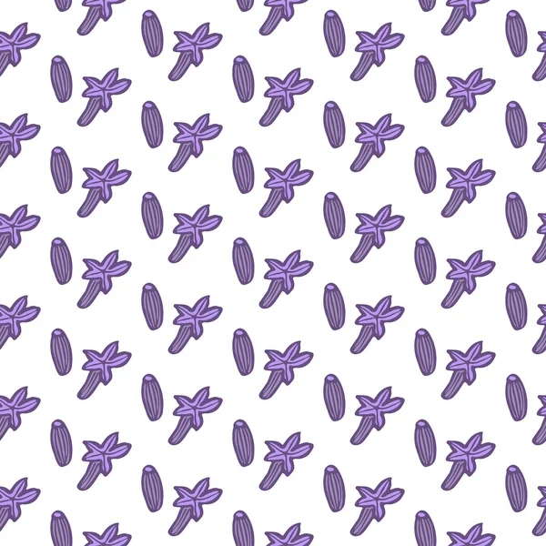 Lavender. Seamless pattern with flowers on the white background. Hand-drawn original background. — Stock Vector