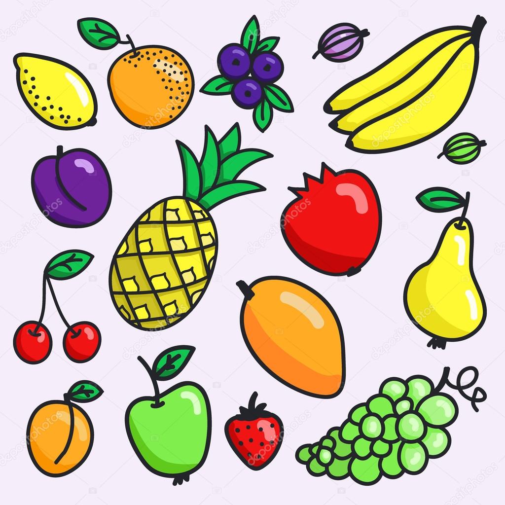Fruits Outline Icons | Outline drawings, Fruit vector, Fruit sketch