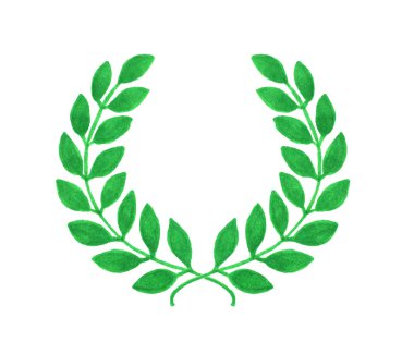 Laurel wreath. Hand-drawn laureate wreath on the white background.