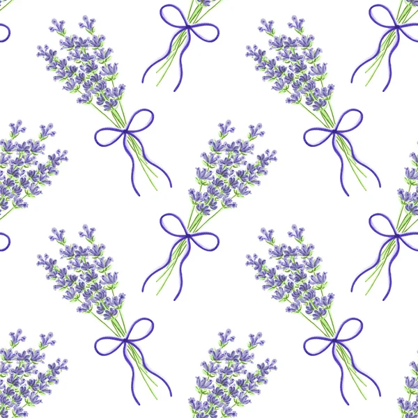 Lavender. Seamless pattern with flowers. Hand-drawn original floral background. — Stock Photo, Image