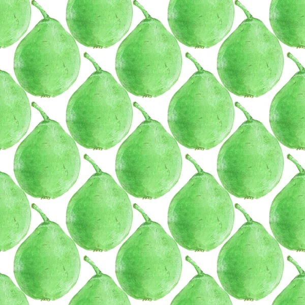Pears. Seamless pattern with fruits. Hand-drawn background. — Stok fotoğraf