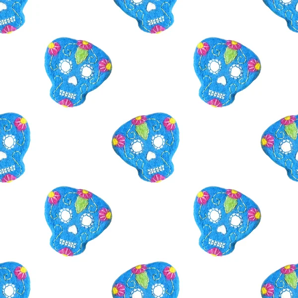 Sugar skull. Seamless pattern with Day of the Dead symbol. — Stock Photo, Image