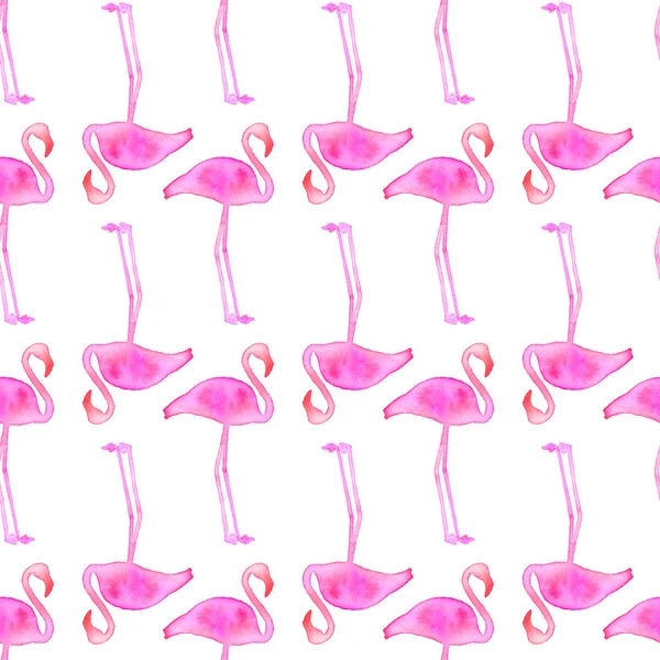 Roze flamingo. Naadloze patroon met exotische vogels. Handgetekende originele dierlijke achtergrond. — Stockfoto