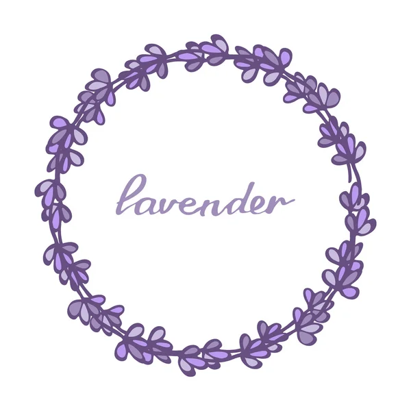 Lavender karangan bunga. Elemen dekoratif gambar tangan. Gambar Doodle - Stok Vektor
