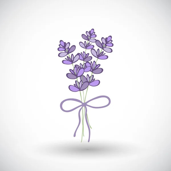 Lavendelstrauß-Skizze. Handgezeichnete Karikatur-Blume. Doodle-Zeichnung. — Stockvektor