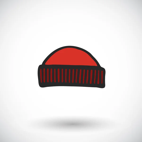 Schizzo del cappello. Icona di abbigliamento del cartone animato disegnato a mano. Disegno Doodle . — Vettoriale Stock